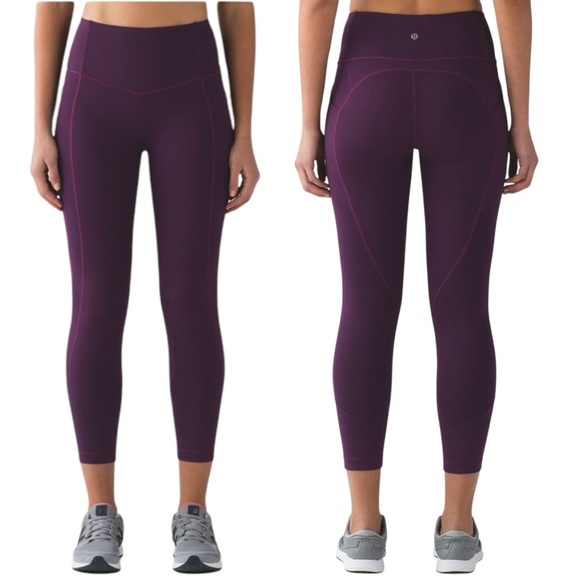 Lululemon All The Right Places Crop II (23") Darkest Magenta Size 4 - Picture 1 of 13